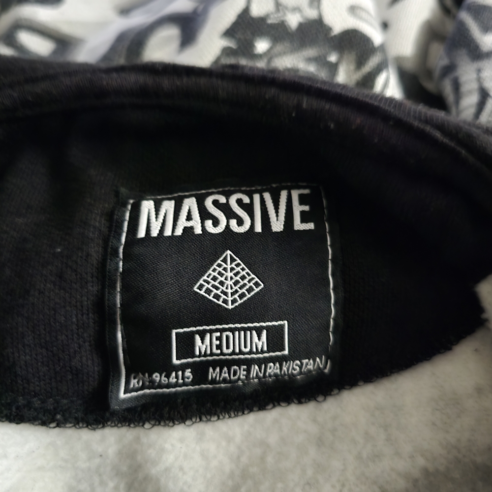 Super Massive Pull Over Hoodie Comic-Style Graffiti Print/Street Art Mens Medium - Picture 8 of 9